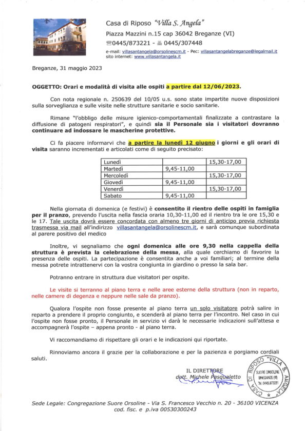 visite da 12 giugno